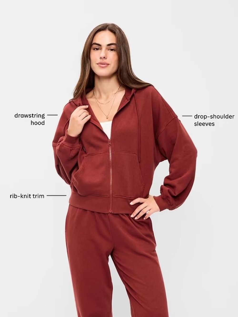 NWT Old Navy SoComfy Fleece Full Zip Hoodie + Extra High Waisted Wide-Leg Pants - Picture 6 of 16